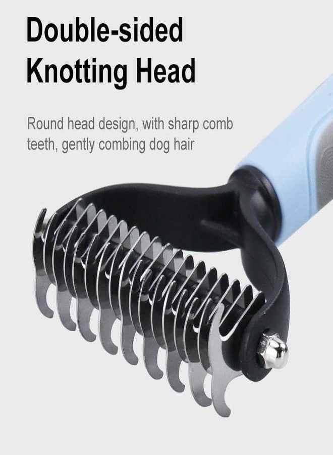 Bitrexup 2 IN 1 Dog Hair Comb Brush Pet Grooming Brush Double-Sided DE shedding Tool Removes Knot & Tangled Hair Comb for Dogs Pets with Dog Comb for Dogs Deshedding Comb Cat Grooming Brush - Image 3
